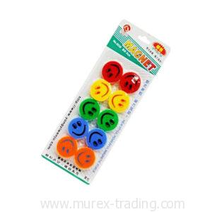 Magnet Set with Smiley Design Assorted Colors (set of 10 pieces)